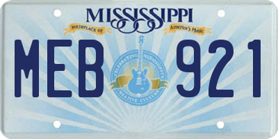 MS license plate MEB921