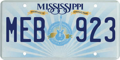 MS license plate MEB923