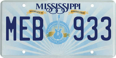 MS license plate MEB933
