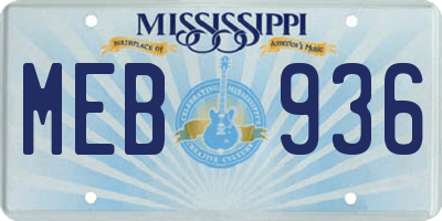 MS license plate MEB936
