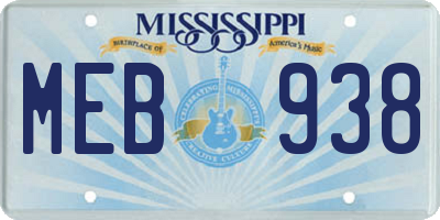 MS license plate MEB938
