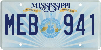 MS license plate MEB941