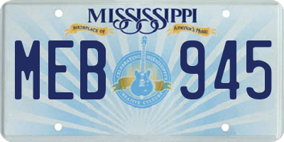 MS license plate MEB945