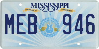 MS license plate MEB946