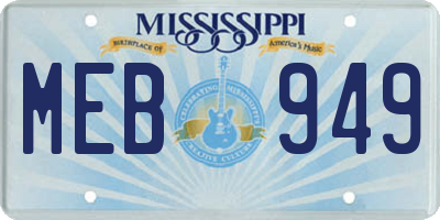 MS license plate MEB949