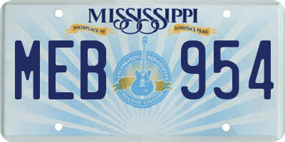 MS license plate MEB954