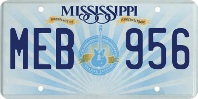 MS license plate MEB956