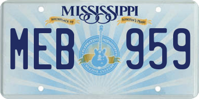 MS license plate MEB959
