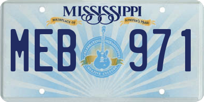 MS license plate MEB971