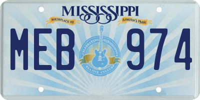 MS license plate MEB974