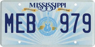 MS license plate MEB979