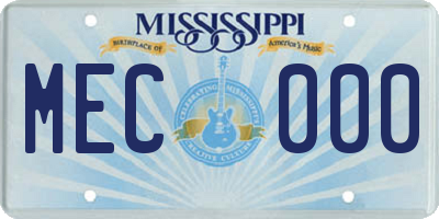 MS license plate MEC000