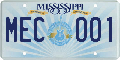 MS license plate MEC001
