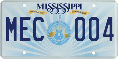 MS license plate MEC004