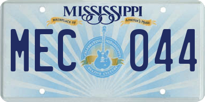 MS license plate MEC044