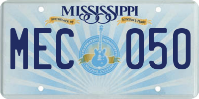 MS license plate MEC050