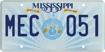 MS license plate MEC051