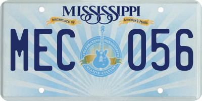 MS license plate MEC056
