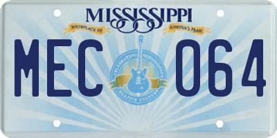 MS license plate MEC064
