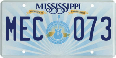 MS license plate MEC073