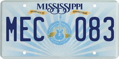 MS license plate MEC083