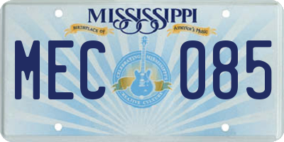 MS license plate MEC085