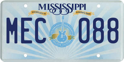 MS license plate MEC088