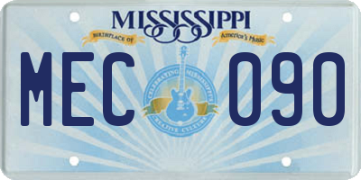 MS license plate MEC090