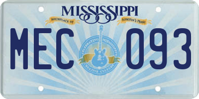 MS license plate MEC093