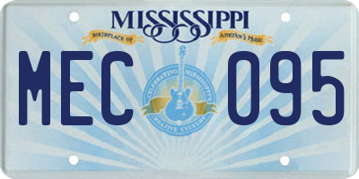 MS license plate MEC095