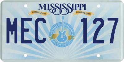 MS license plate MEC127