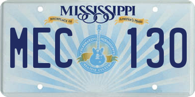MS license plate MEC130