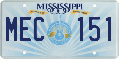 MS license plate MEC151