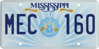MS license plate MEC160
