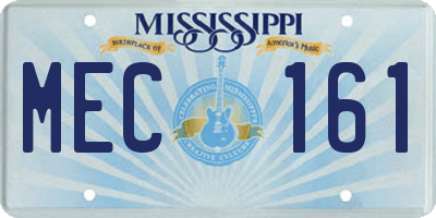 MS license plate MEC161