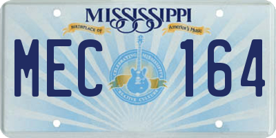 MS license plate MEC164