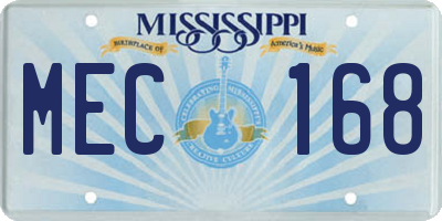 MS license plate MEC168