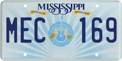 MS license plate MEC169