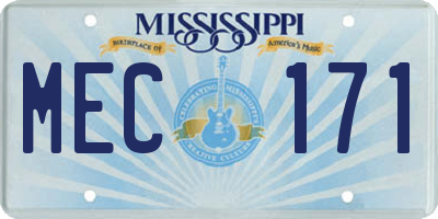 MS license plate MEC171