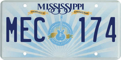 MS license plate MEC174