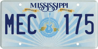 MS license plate MEC175