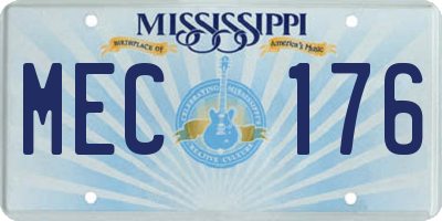 MS license plate MEC176