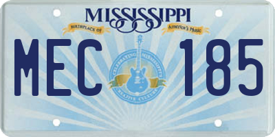 MS license plate MEC185