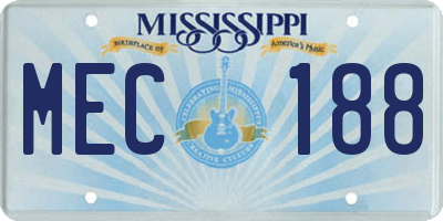MS license plate MEC188