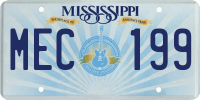 MS license plate MEC199
