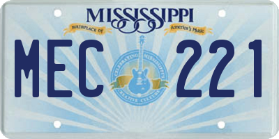 MS license plate MEC221