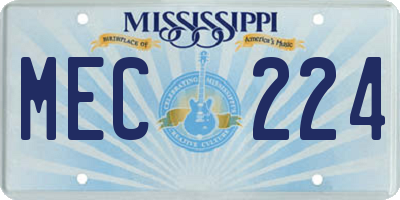 MS license plate MEC224