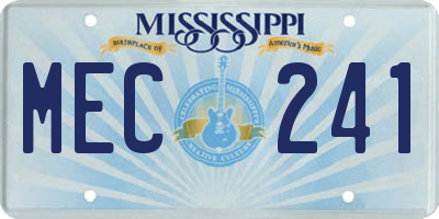 MS license plate MEC241