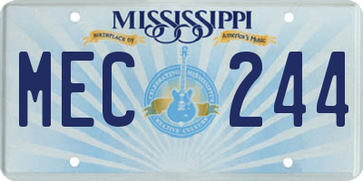 MS license plate MEC244