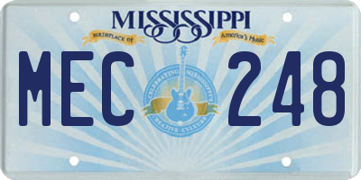 MS license plate MEC248